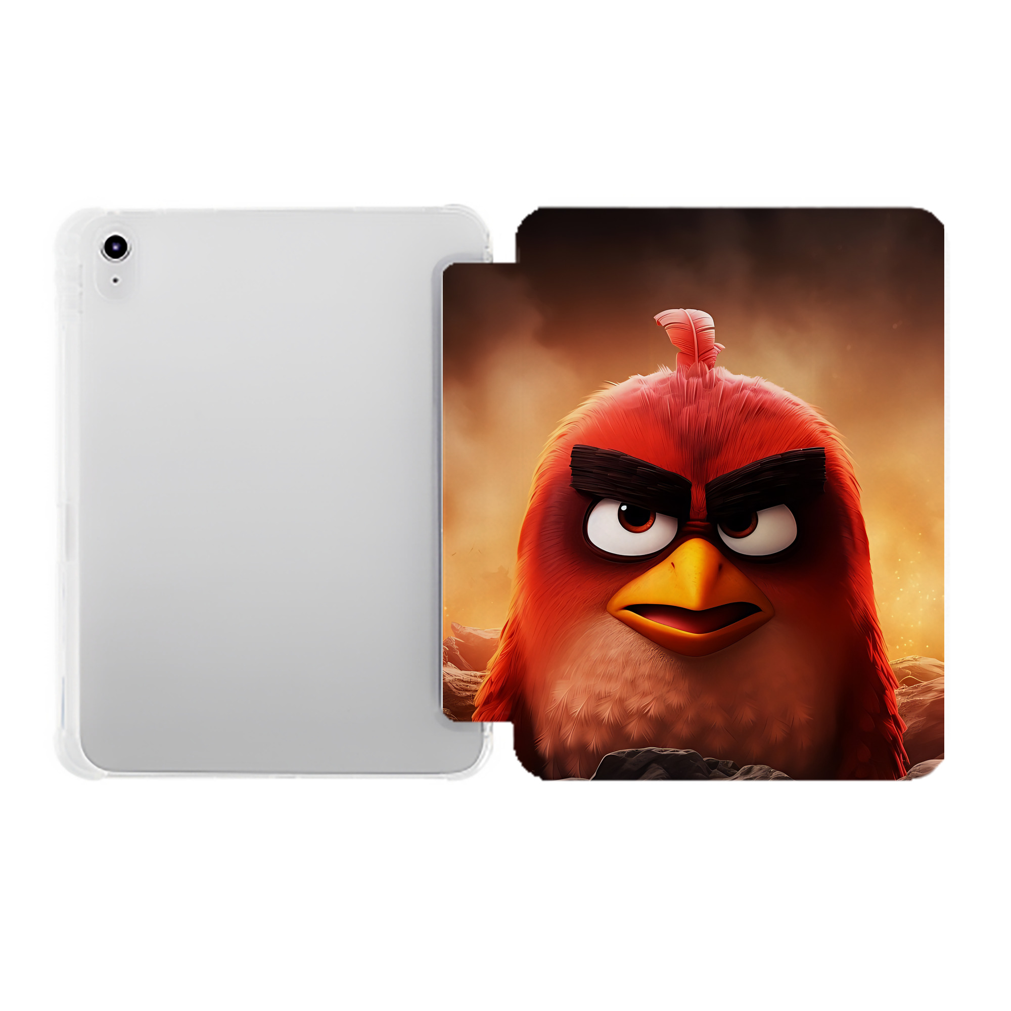 （画像用） Angry Birds アングリーバード IPad ケース ペン収納付き 三つ折りスタンド PUレザー×シリコン 対応機種9.5/10.5/10.9インチ